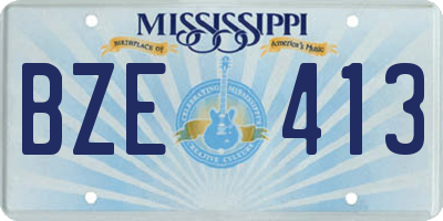 MS license plate BZE413
