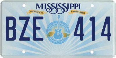 MS license plate BZE414