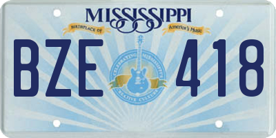 MS license plate BZE418