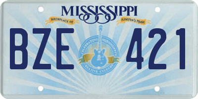 MS license plate BZE421