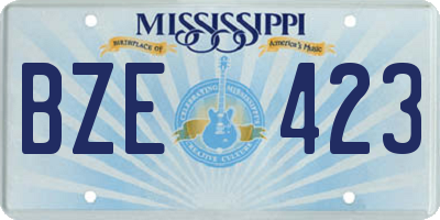 MS license plate BZE423