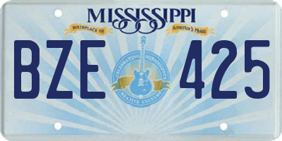 MS license plate BZE425