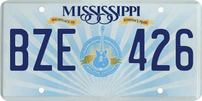 MS license plate BZE426