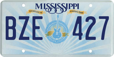 MS license plate BZE427