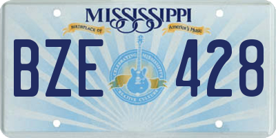 MS license plate BZE428