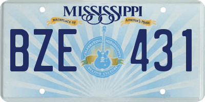 MS license plate BZE431