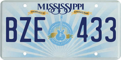 MS license plate BZE433
