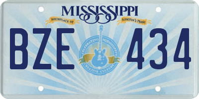 MS license plate BZE434