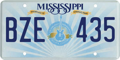 MS license plate BZE435
