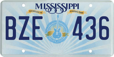 MS license plate BZE436