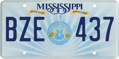 MS license plate BZE437