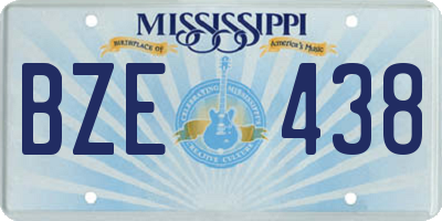 MS license plate BZE438