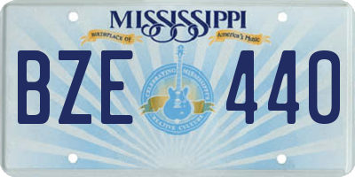 MS license plate BZE440