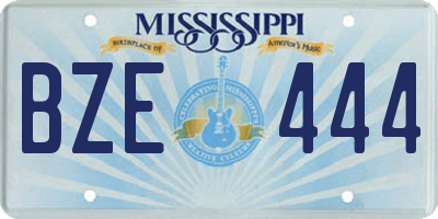 MS license plate BZE444