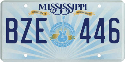 MS license plate BZE446