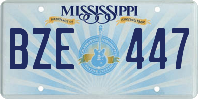 MS license plate BZE447