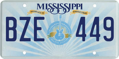 MS license plate BZE449