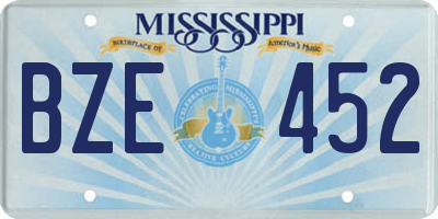 MS license plate BZE452