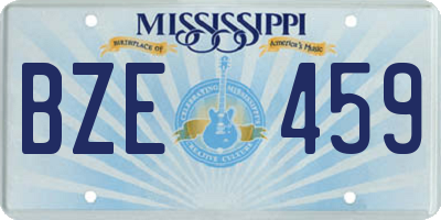 MS license plate BZE459