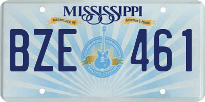 MS license plate BZE461