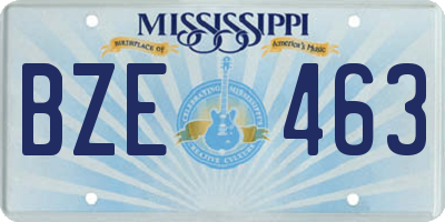 MS license plate BZE463