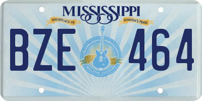 MS license plate BZE464