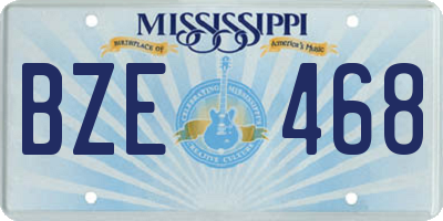 MS license plate BZE468
