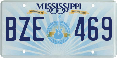 MS license plate BZE469