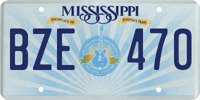 MS license plate BZE470
