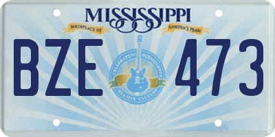 MS license plate BZE473