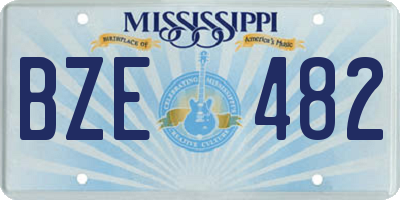 MS license plate BZE482