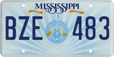 MS license plate BZE483