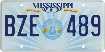 MS license plate BZE489