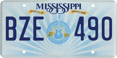 MS license plate BZE490