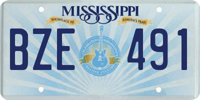 MS license plate BZE491