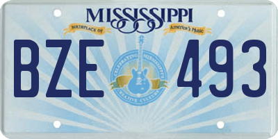 MS license plate BZE493