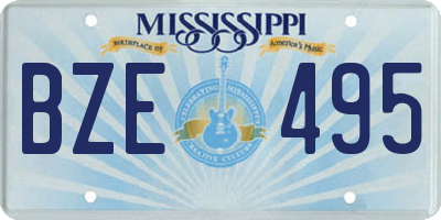 MS license plate BZE495