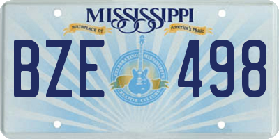 MS license plate BZE498