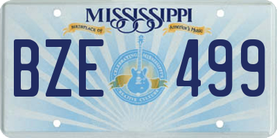 MS license plate BZE499
