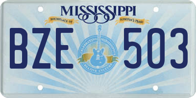 MS license plate BZE503