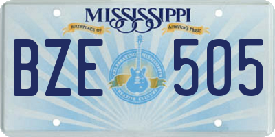 MS license plate BZE505