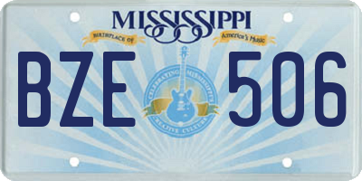 MS license plate BZE506
