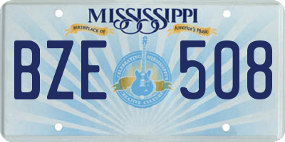 MS license plate BZE508