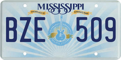 MS license plate BZE509
