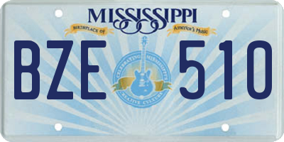 MS license plate BZE510
