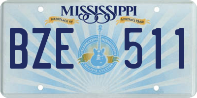 MS license plate BZE511