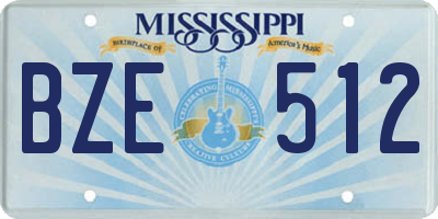 MS license plate BZE512