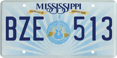 MS license plate BZE513