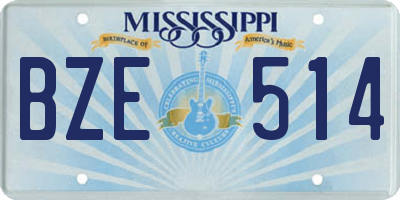 MS license plate BZE514