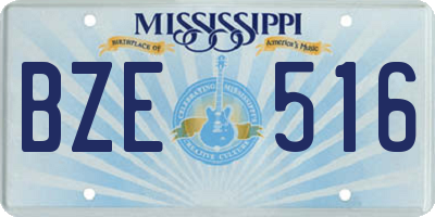 MS license plate BZE516